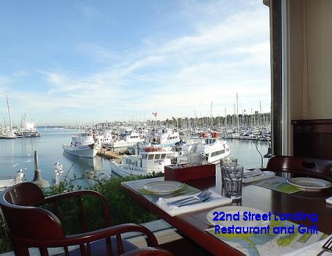 Photo of 22nd Street Landing Seafood Grill & Bar overlooking marina