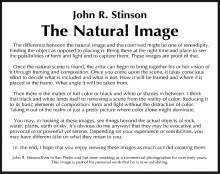 Artist's statement for John Stinson's exhibition at the San Pedro Visitor Center